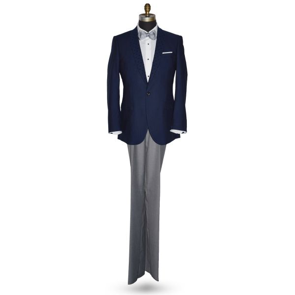 Navy Blue Shawl Collar Dinner Jacket