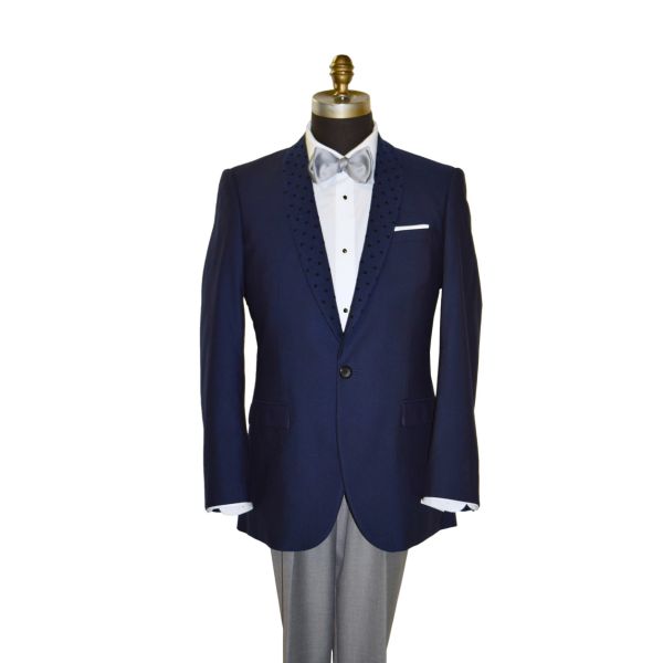 Navy Blue Shawl Collar Dinner Jacket