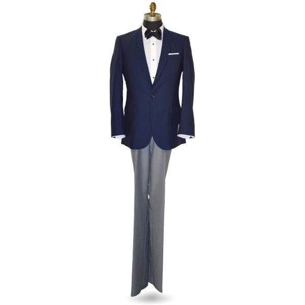 Navy Blue Shawl Collar Dinner Jacket