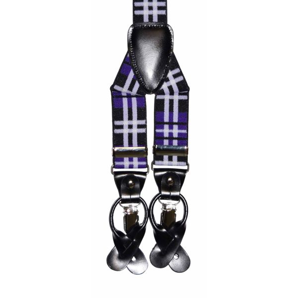 REGENCY PURPLE PLAID SUSPENDERS