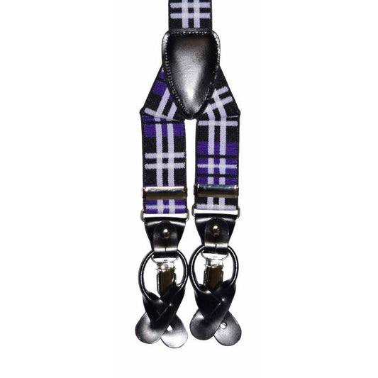 REGENCY PURPLE PLAID SUSPENDERS