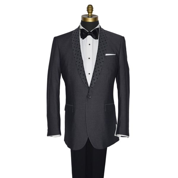 Charcoal Gray Shawl Collar Dinner Jacket