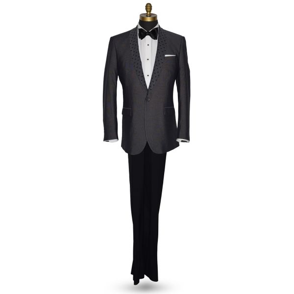 Charcoal Gray Shawl Collar Dinner Jacket