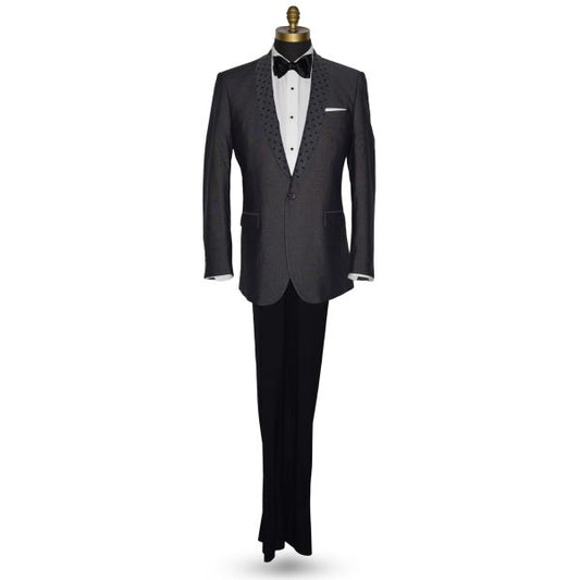 Charcoal Gray Shawl Collar Dinner Jacket
