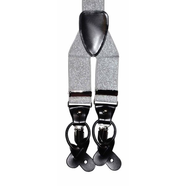 SILVER METALLIC SUSPENDERS