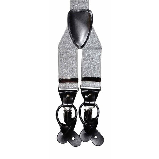 SILVER METALLIC SUSPENDERS