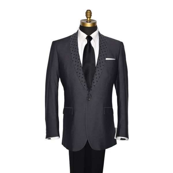 Charcoal Gray Shawl Collar Dinner Jacket