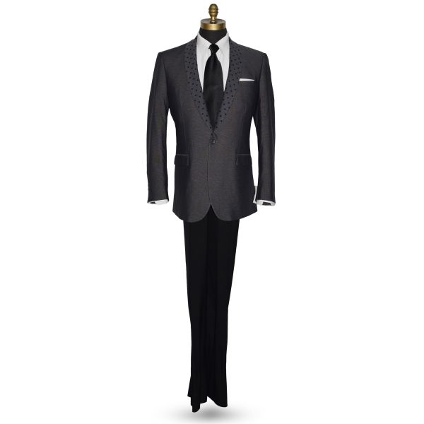 Charcoal Gray Shawl Collar Dinner Jacket