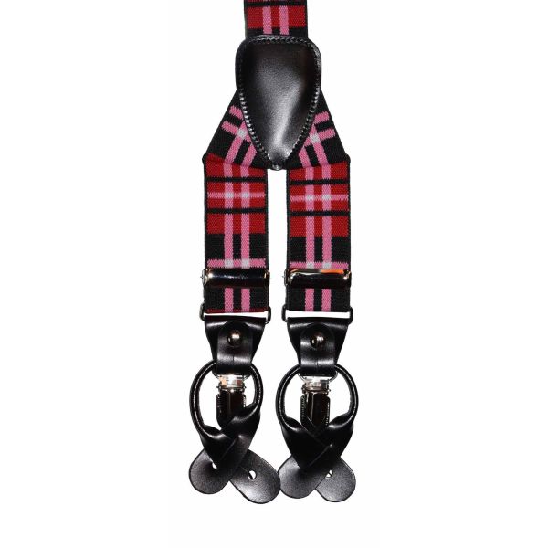 RED PLAID SUSPENDERS