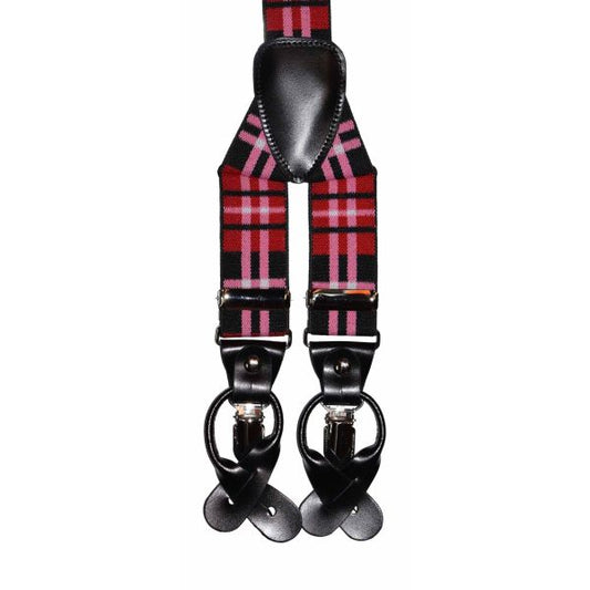 RED PLAID SUSPENDERS