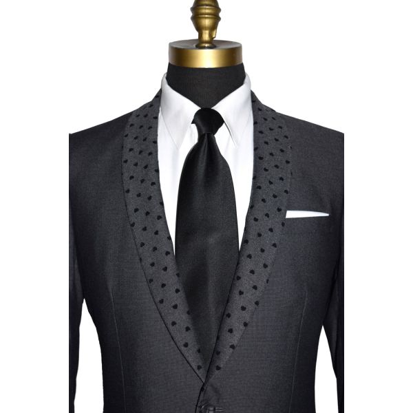 Charcoal Gray Shawl Collar Dinner Jacket