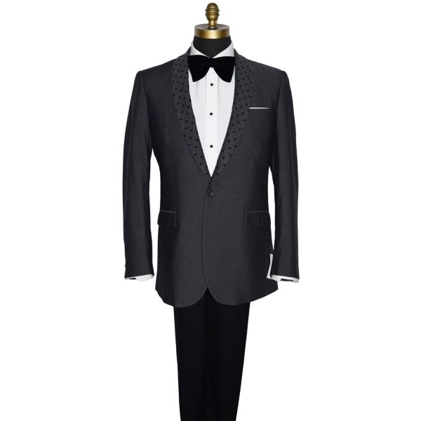 Charcoal Gray Shawl Collar Dinner Jacket