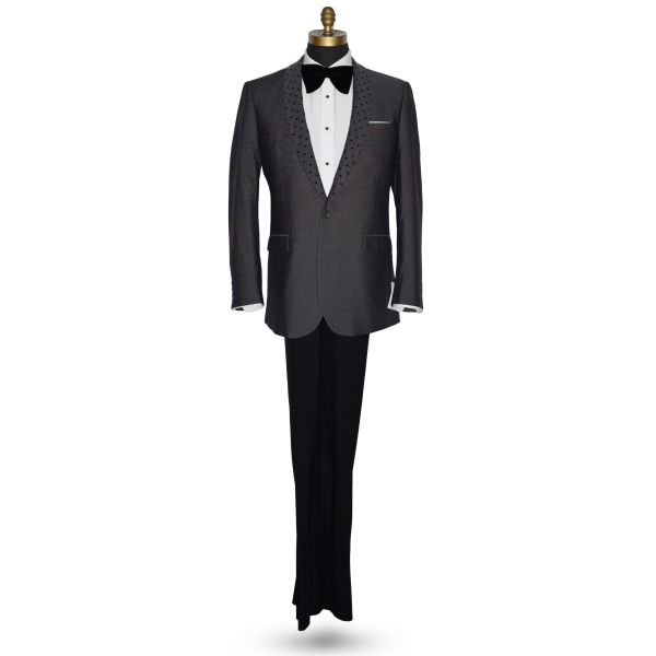 Charcoal Gray Shawl Collar Dinner Jacket