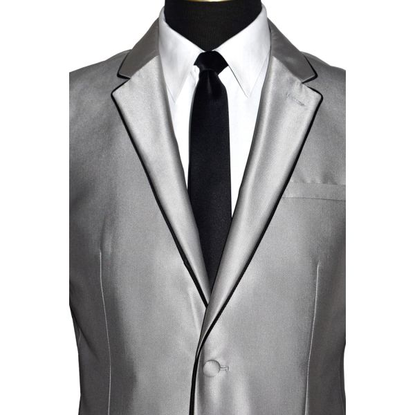 Versace Platinum Tuxedo-Suit with Black Pants