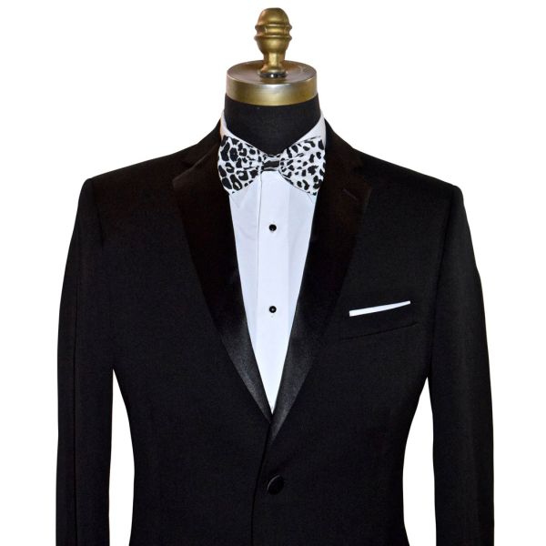 WHITE LEOPARD BOWTIE, PRE-TIED