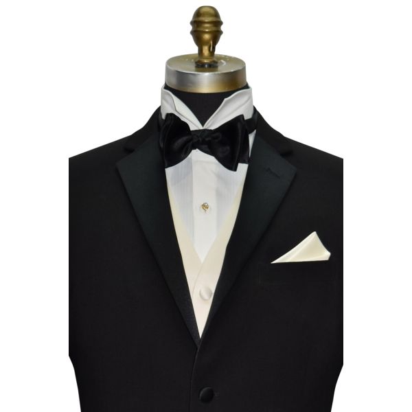 Ivory Satin Tuxedo Vest