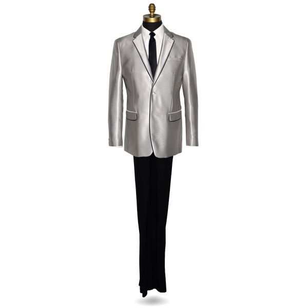 Versace Platinum Tuxedo-Suit with Black Pants