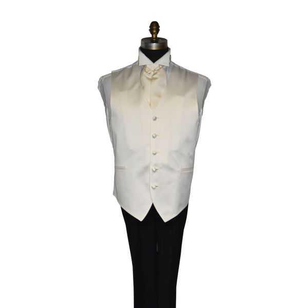 Ivory Satin Tuxedo Vest