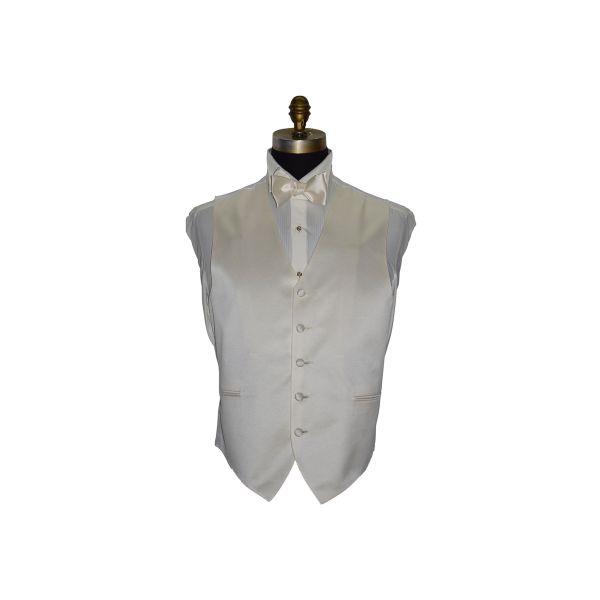 Ivory Satin Tuxedo Vest