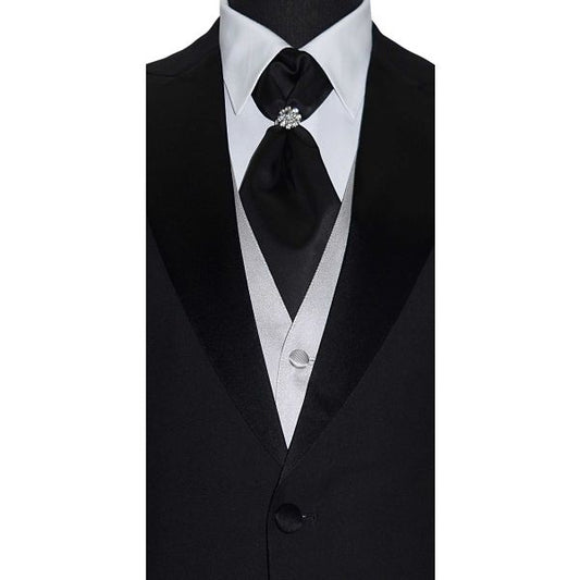 BLACK CRAVAT, PRE-TIED