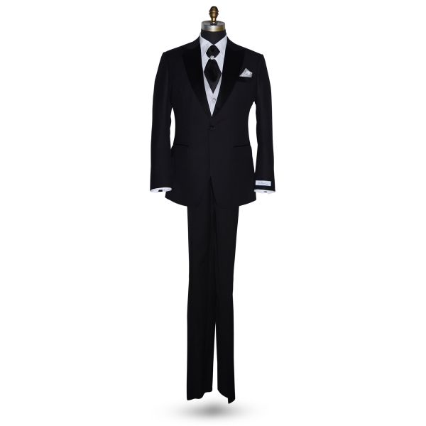 BLACK CRAVAT, PRE-TIED