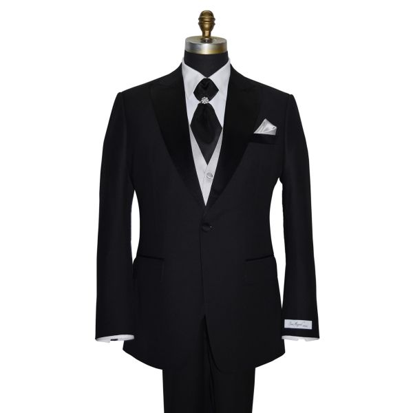 BLACK CRAVAT, PRE-TIED