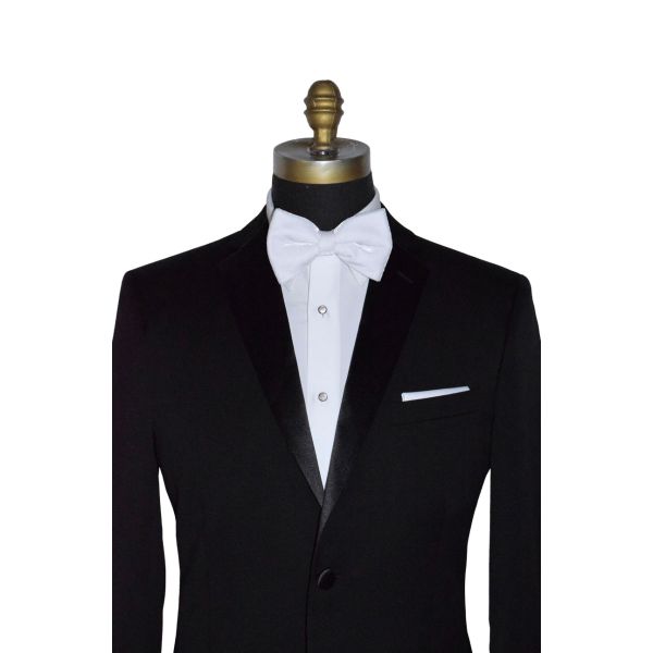 WHITE VELVET "PRE-TIED" BOWTIE