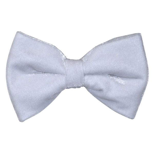WHITE VELVET "PRE-TIED" BOWTIE