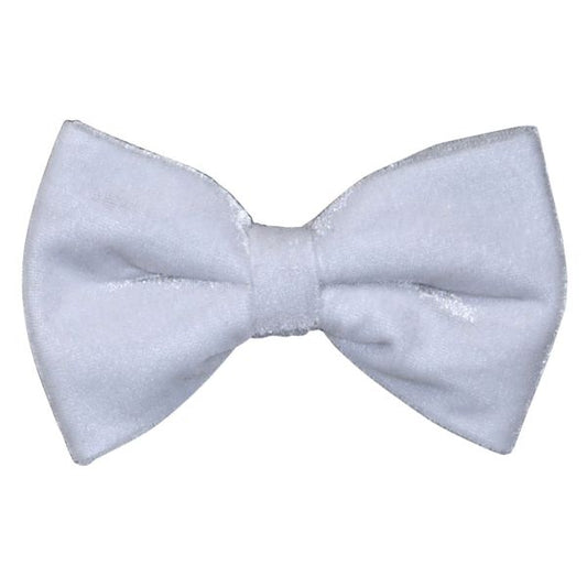 WHITE VELVET "PRE-TIED" BOWTIE