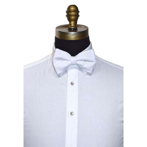 WHITE VELVET "PRE-TIED" BOWTIE