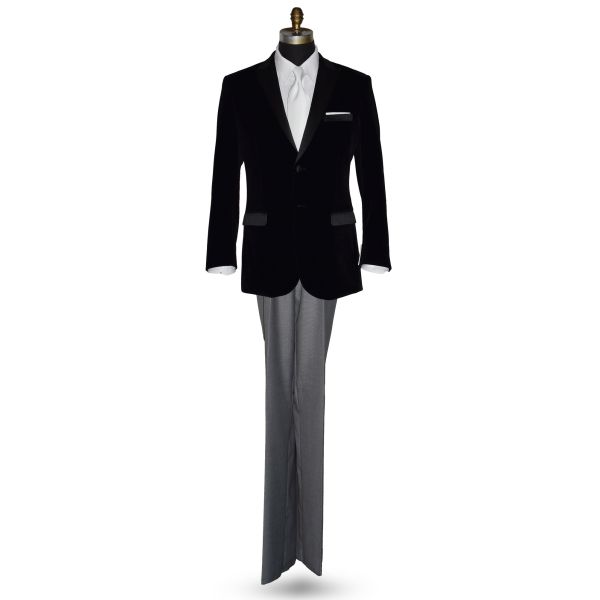 Black Velvet Dinner Jacket/Tuxedo - Ensemble