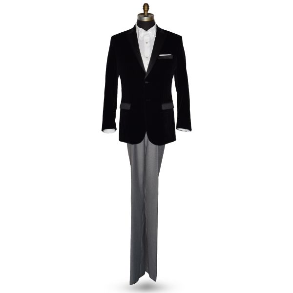 Black Velvet Dinner Jacket/Tuxedo - Ensemble