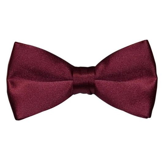 BURGUNDY SATIN BOWTIE, PRE-TIED