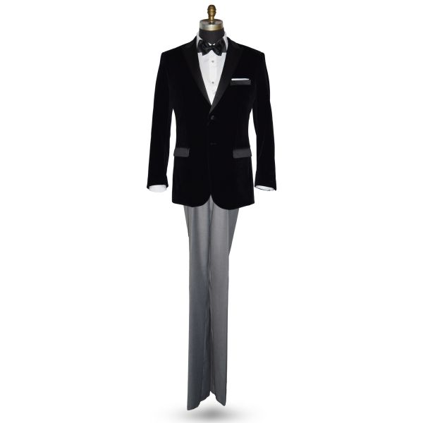 Black Velvet Dinner Jacket/Tuxedo - Ensemble