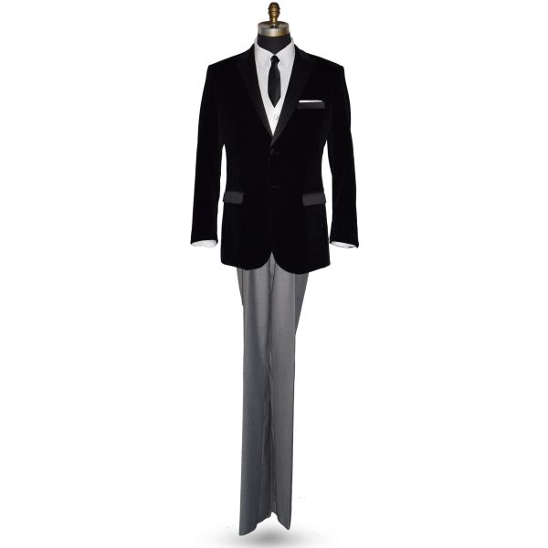 Black Velvet Dinner Jacket/Tuxedo - Ensemble