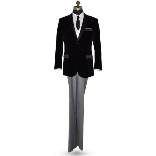 Black Velvet Dinner Jacket/Tuxedo - Ensemble