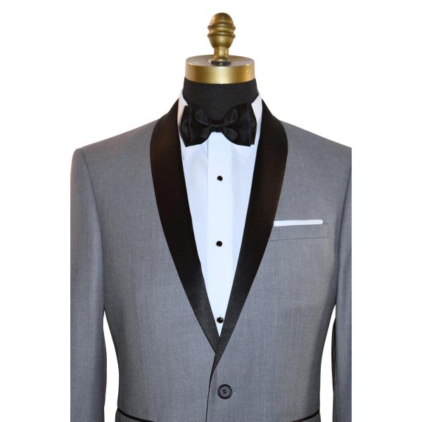 LT. GRAY SHAWL COLLAR TUXEDO AND PANTS SET