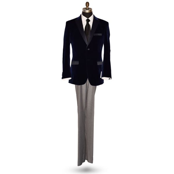 Men's Blue Velvet Tuxedo Jacket