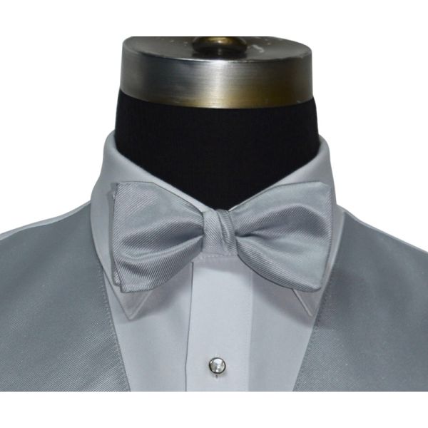 SILVER BOWTIE, PRE-TIED