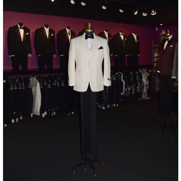 Ivory Shawl Collar Tuxedo Ensemble