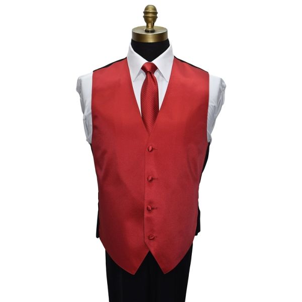 RED NECKTIE WITH SHADOW STRIPE, TIE-YOURSELF