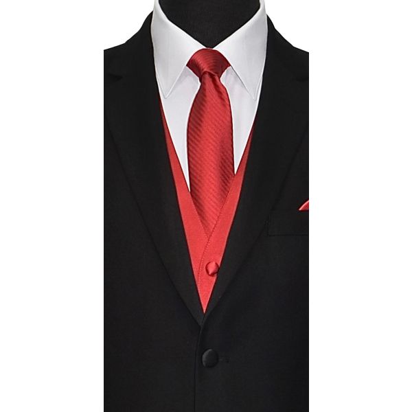 RED NECKTIE WITH SHADOW STRIPE, TIE-YOURSELF