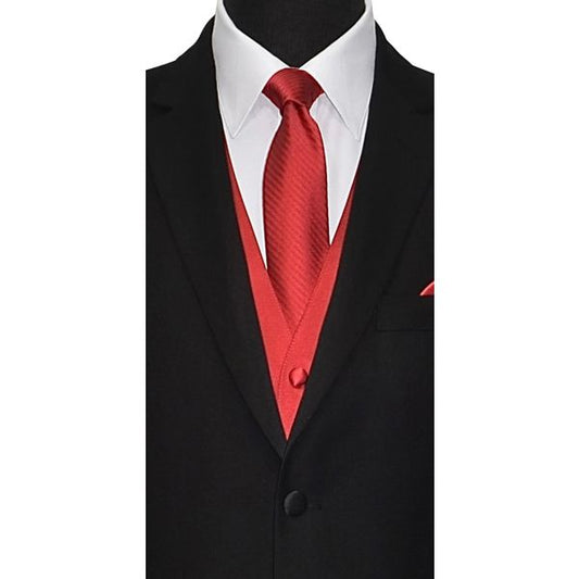 RED NECKTIE WITH SHADOW STRIPE, TIE-YOURSELF