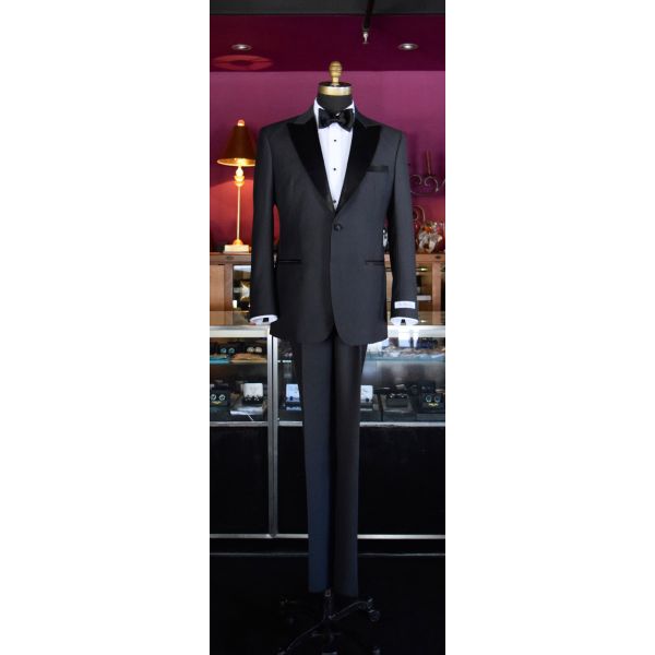 CHARCOAL PEAK LAPEL TUXEDO ENSEMBLE
