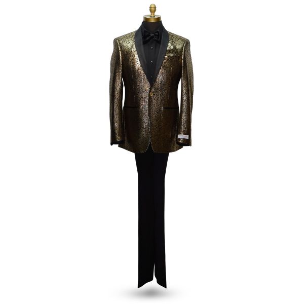 BLACK AND GOLD SHAWL COLLAR TUXEDO