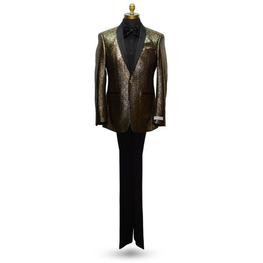 BLACK AND GOLD SHAWL COLLAR TUXEDO