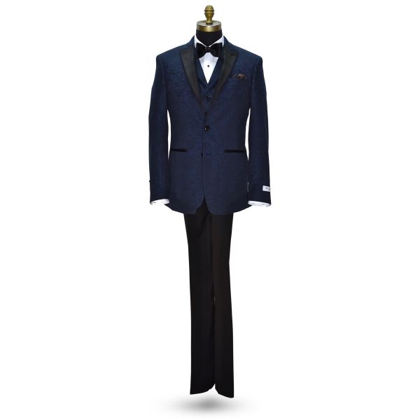 NIGHT BLUE PAISLEY TUXEDO ENSEMBLE
