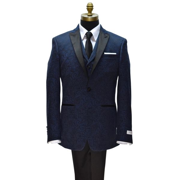 NIGHT BLUE PAISLEY TUXEDO ENSEMBLE