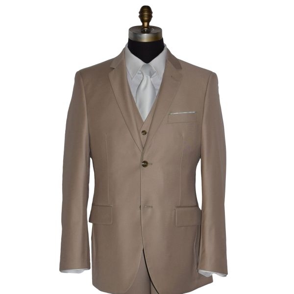 Tan Suit 3 Piece Coat Pants Vest