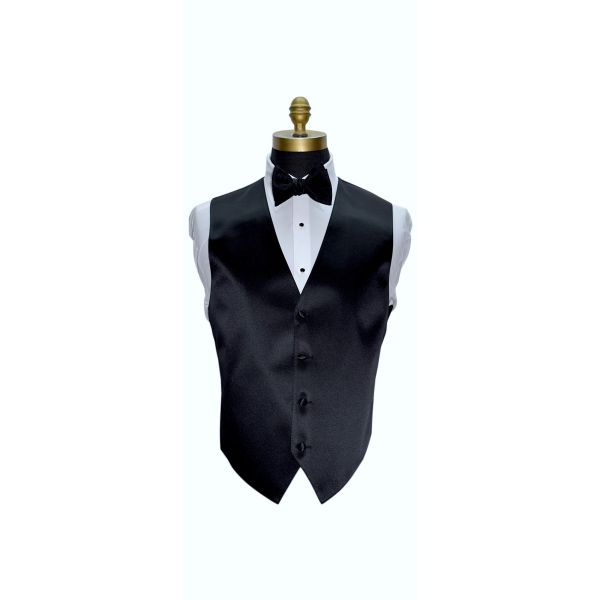 BLACK SATIN BOWTIE WITH TEXTURE-TIE YOURSELF